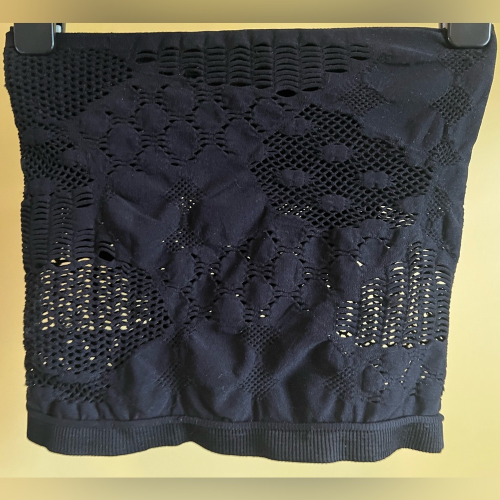 Tube top - laser cut - vintage- black - size S